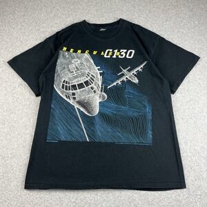 VTG 90s Blackbird T Shirt Medium Black Hercules C-130 Graphic Military Air Force